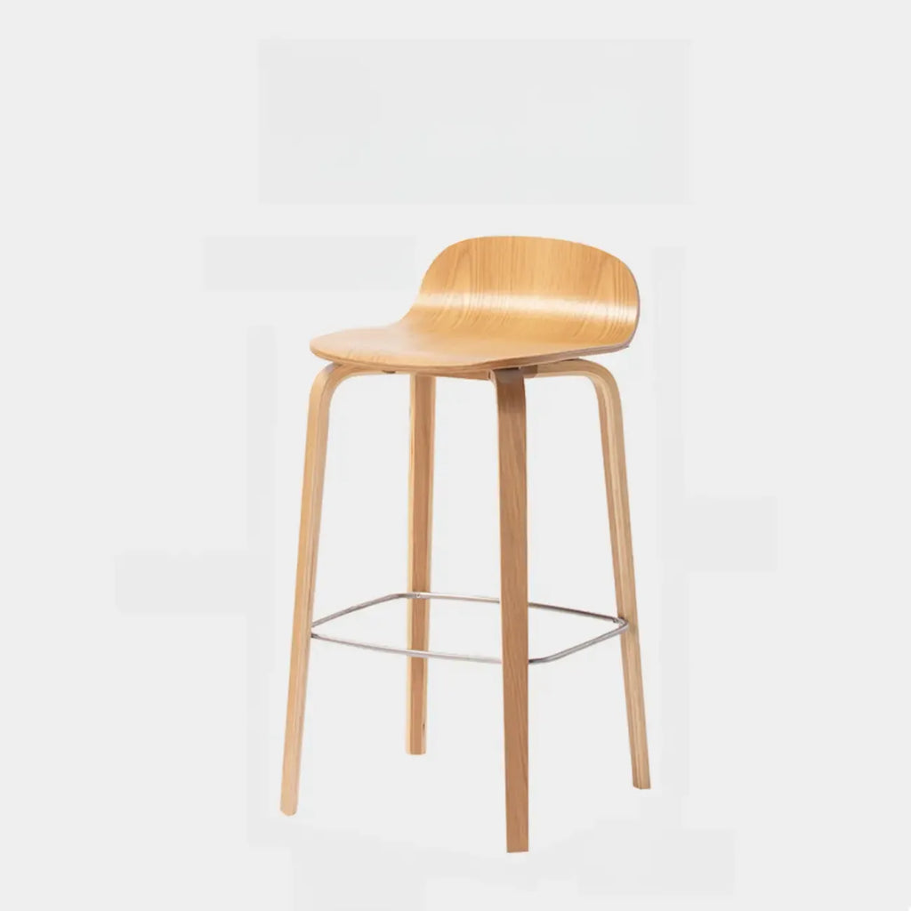 Tabourets de bar minimalistes en bois avec repose-pieds pour la cuisine