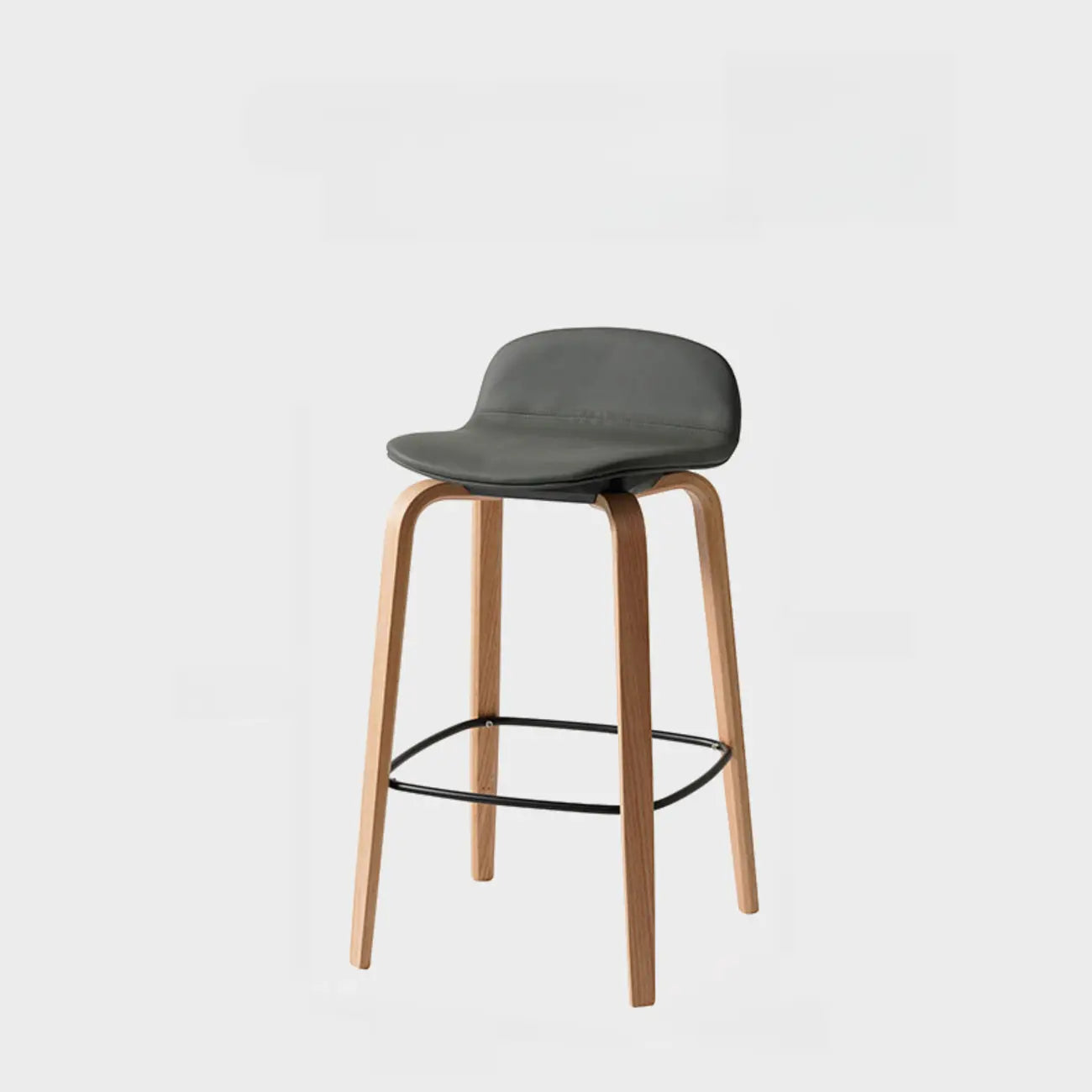 Tabourets de bar minimalistes en bois avec repose-pieds pour la cuisine