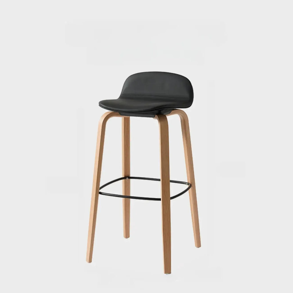Tabourets de bar minimalistes en bois avec repose-pieds pour la cuisine