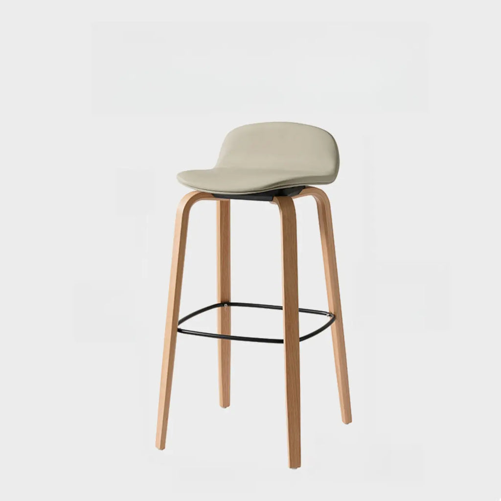 Tabourets de bar minimalistes en bois avec repose-pieds pour la cuisine