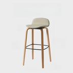 Tabourets de bar minimalistes en bois avec repose-pieds pour la cuisine