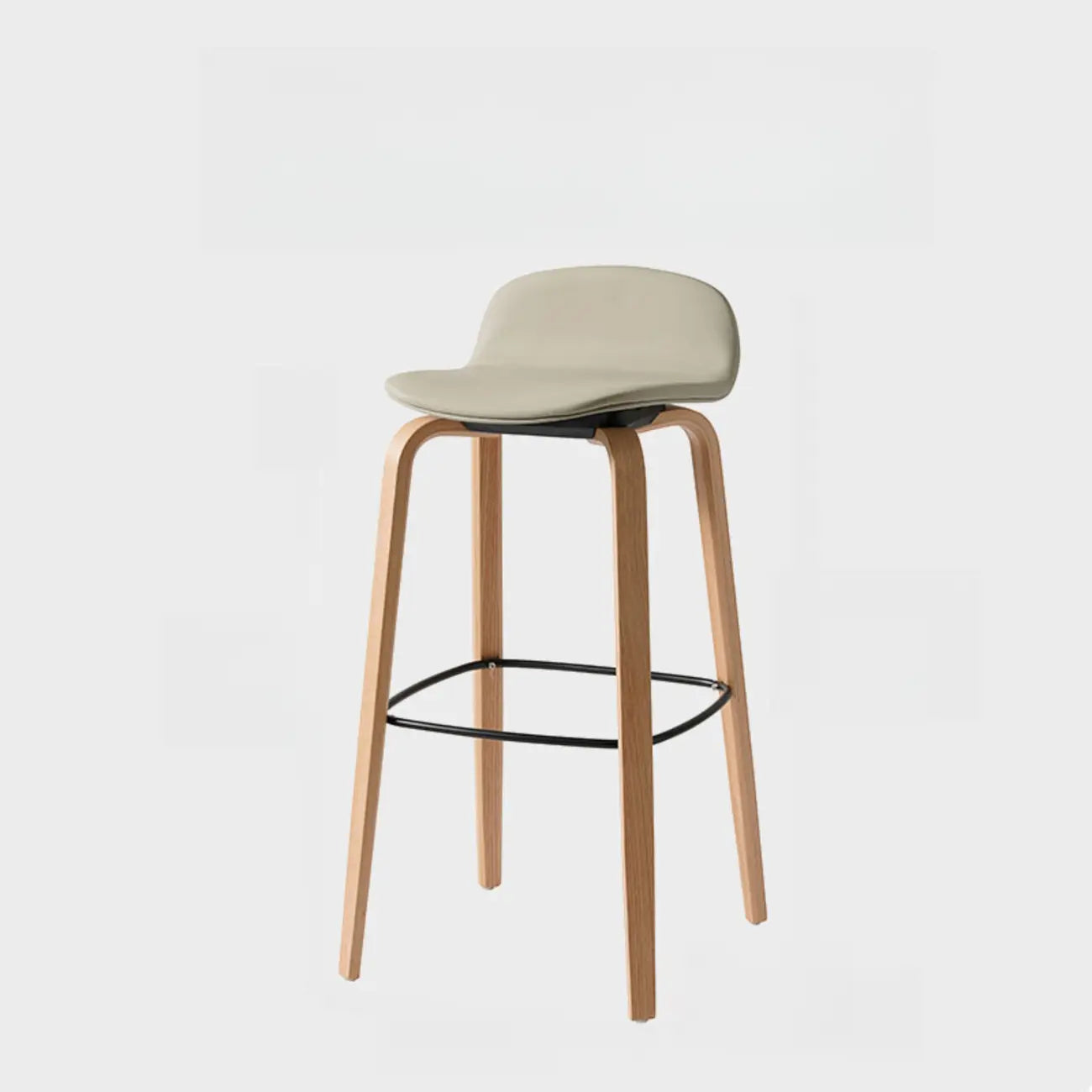 Tabourets de bar minimalistes en bois avec repose-pieds pour la cuisine