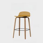 Tabourets de bar minimalistes en bois avec repose-pieds pour la cuisine