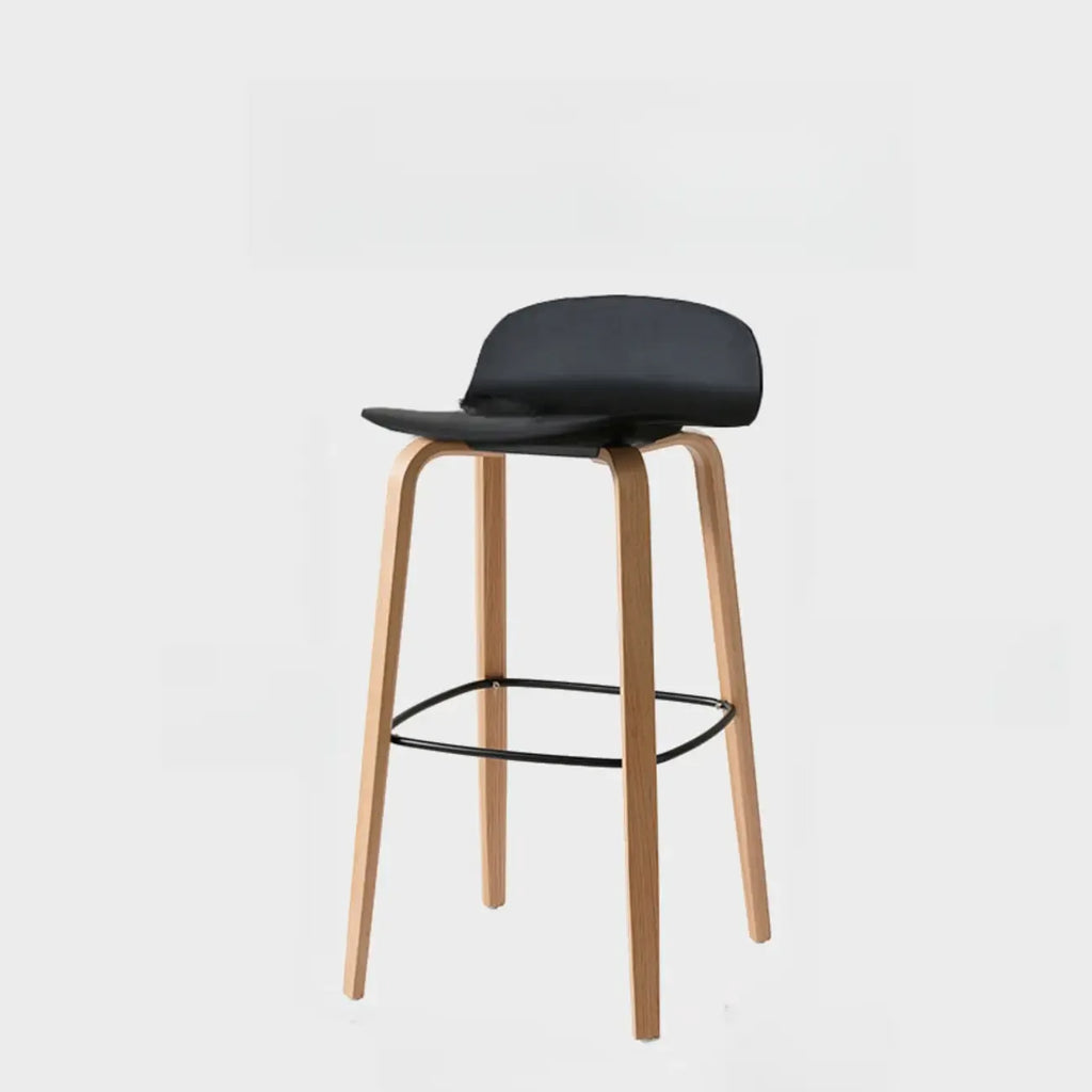 Tabourets de bar minimalistes en bois avec repose-pieds pour la cuisine