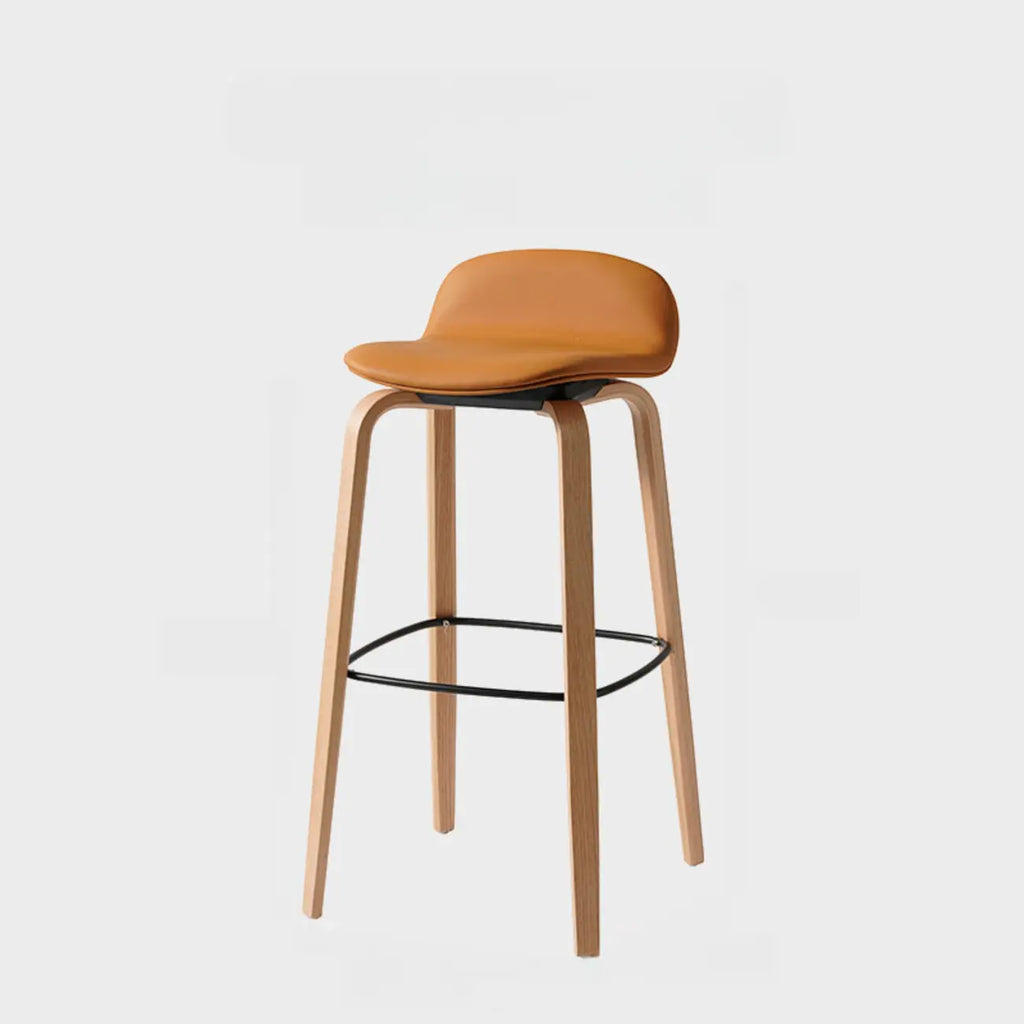Tabourets de bar minimalistes en bois avec repose-pieds pour la cuisine