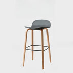 Tabourets de bar minimalistes en bois avec repose-pieds pour la cuisine