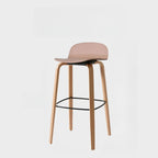 Tabourets de bar minimalistes en bois avec repose-pieds pour la cuisine