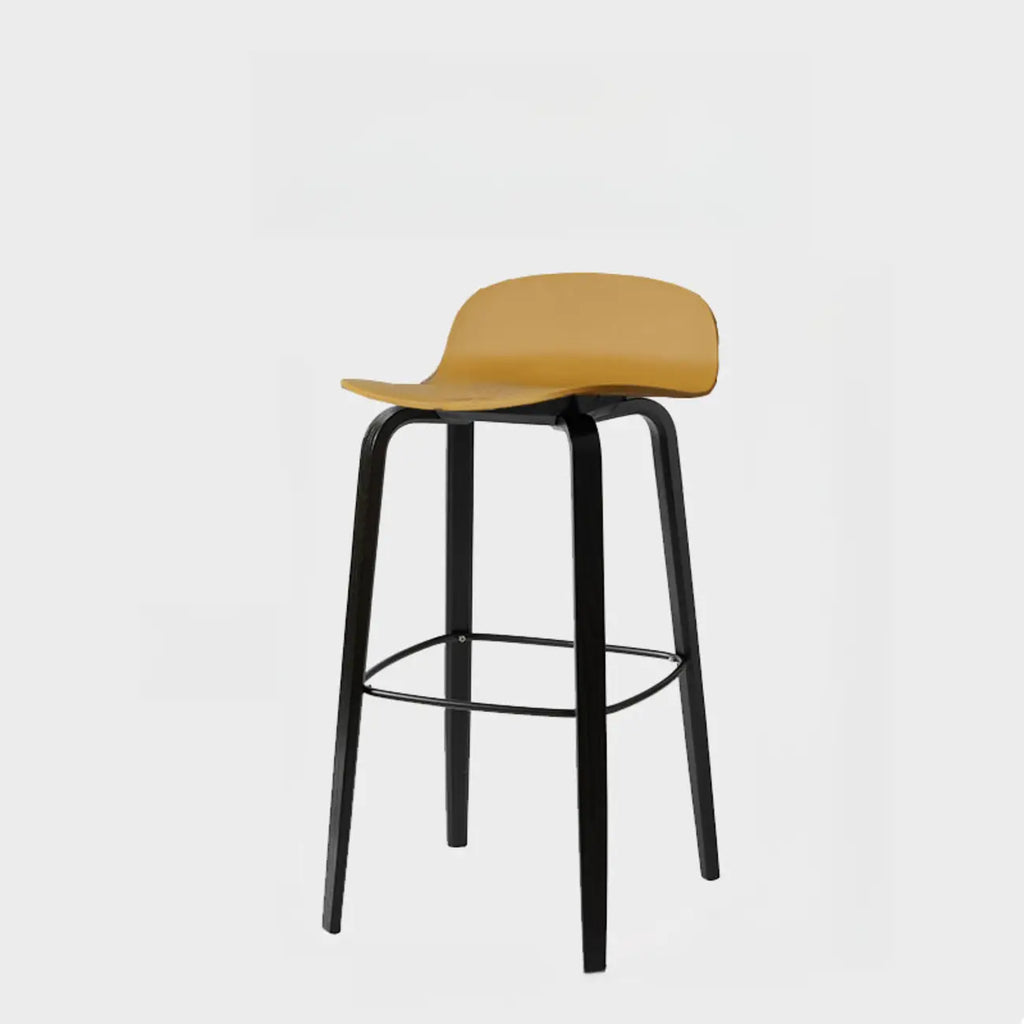 Tabourets de bar minimalistes en bois avec repose-pieds pour la cuisine