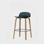 Tabourets de bar minimalistes en bois avec repose-pieds pour la cuisine
