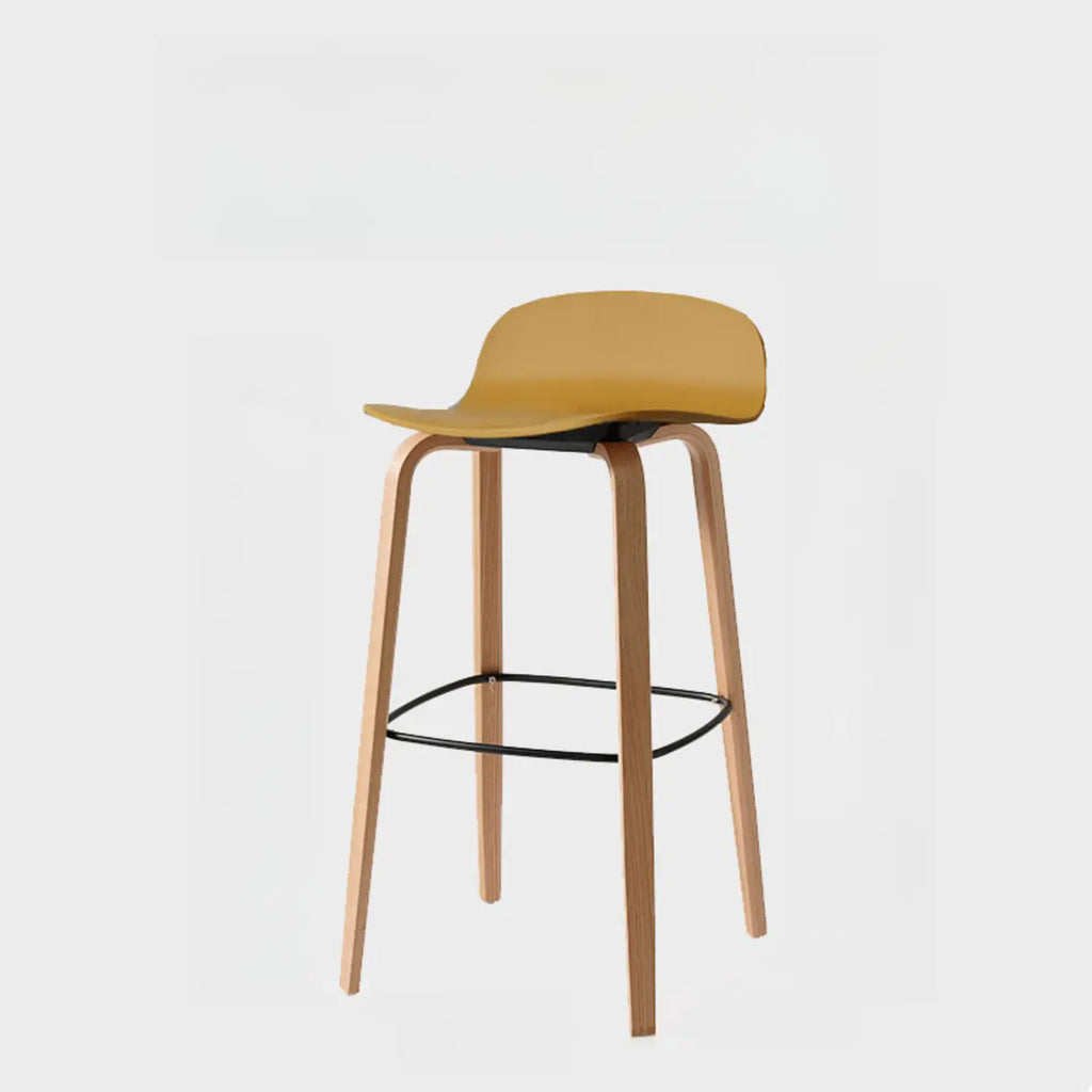 Tabourets de bar minimalistes en bois avec repose-pieds pour la cuisine