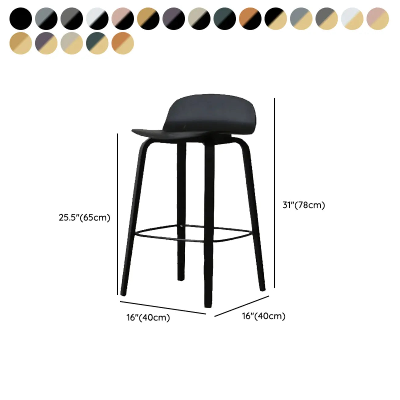 Tabourets de bar minimalistes en bois avec repose-pieds pour la cuisine