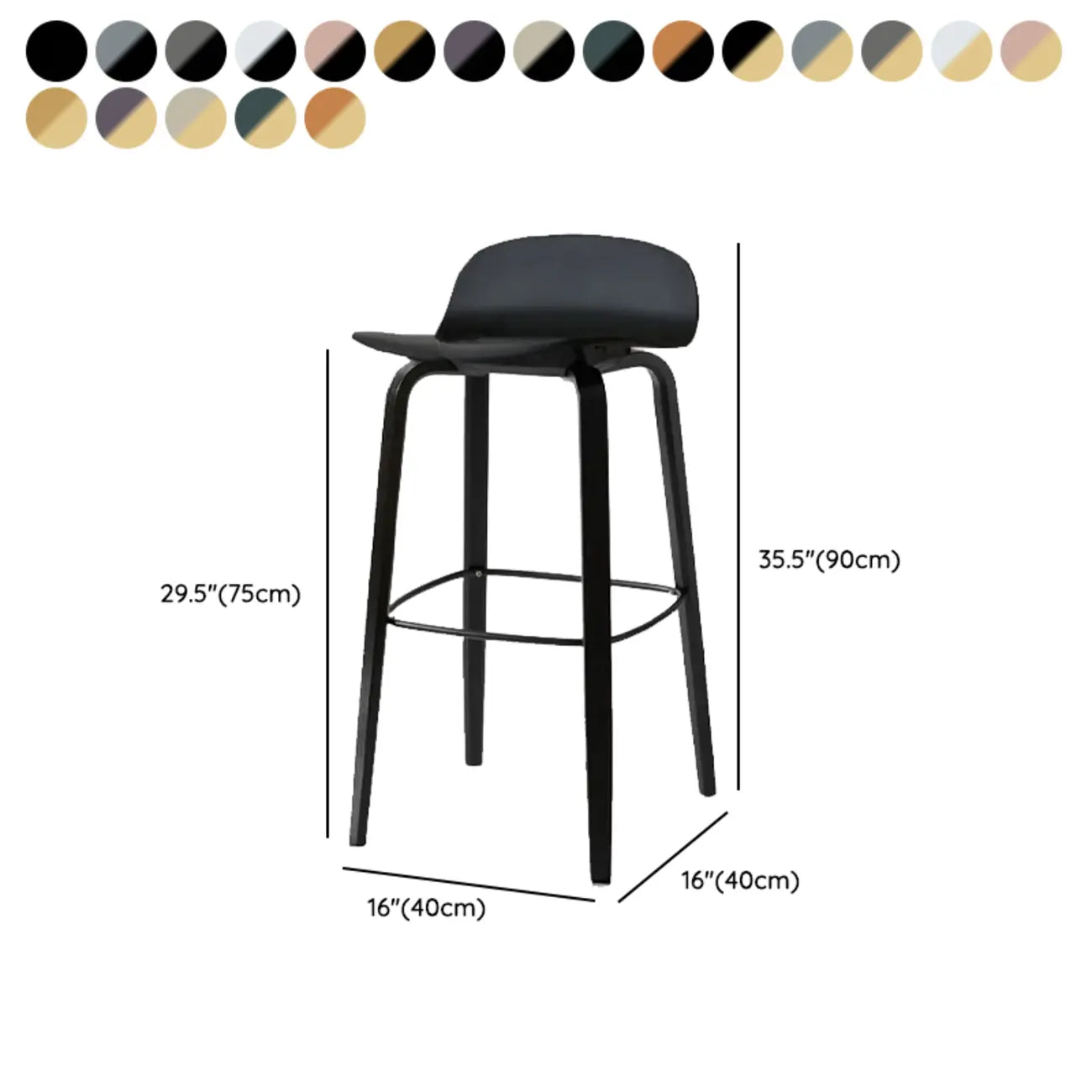 Tabourets de bar minimalistes en bois avec repose-pieds pour la cuisine