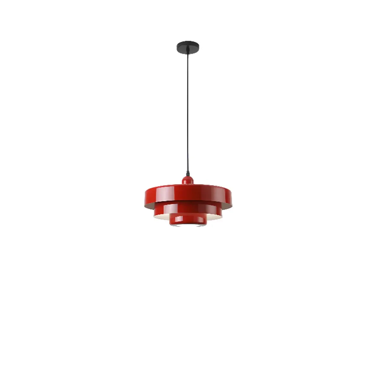 Suspension design en fer blanc à étages pour salon