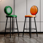 Tabourets de bar ronds modernes en similicuir et structure métallique pour bar à domicile