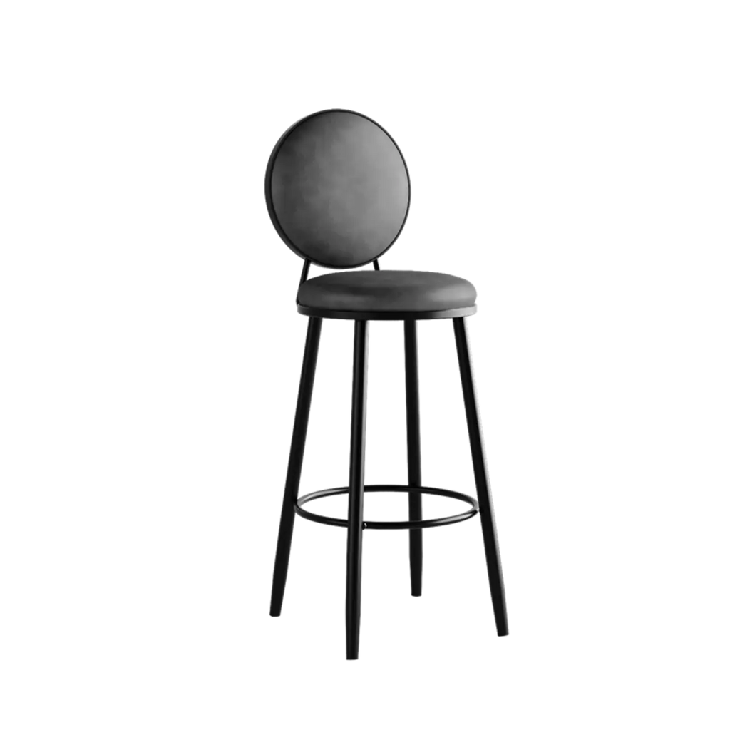 Tabourets de bar ronds modernes en similicuir et structure métallique pour bar à domicile