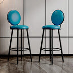 Tabourets de bar ronds modernes en similicuir et structure métallique pour bar à domicile