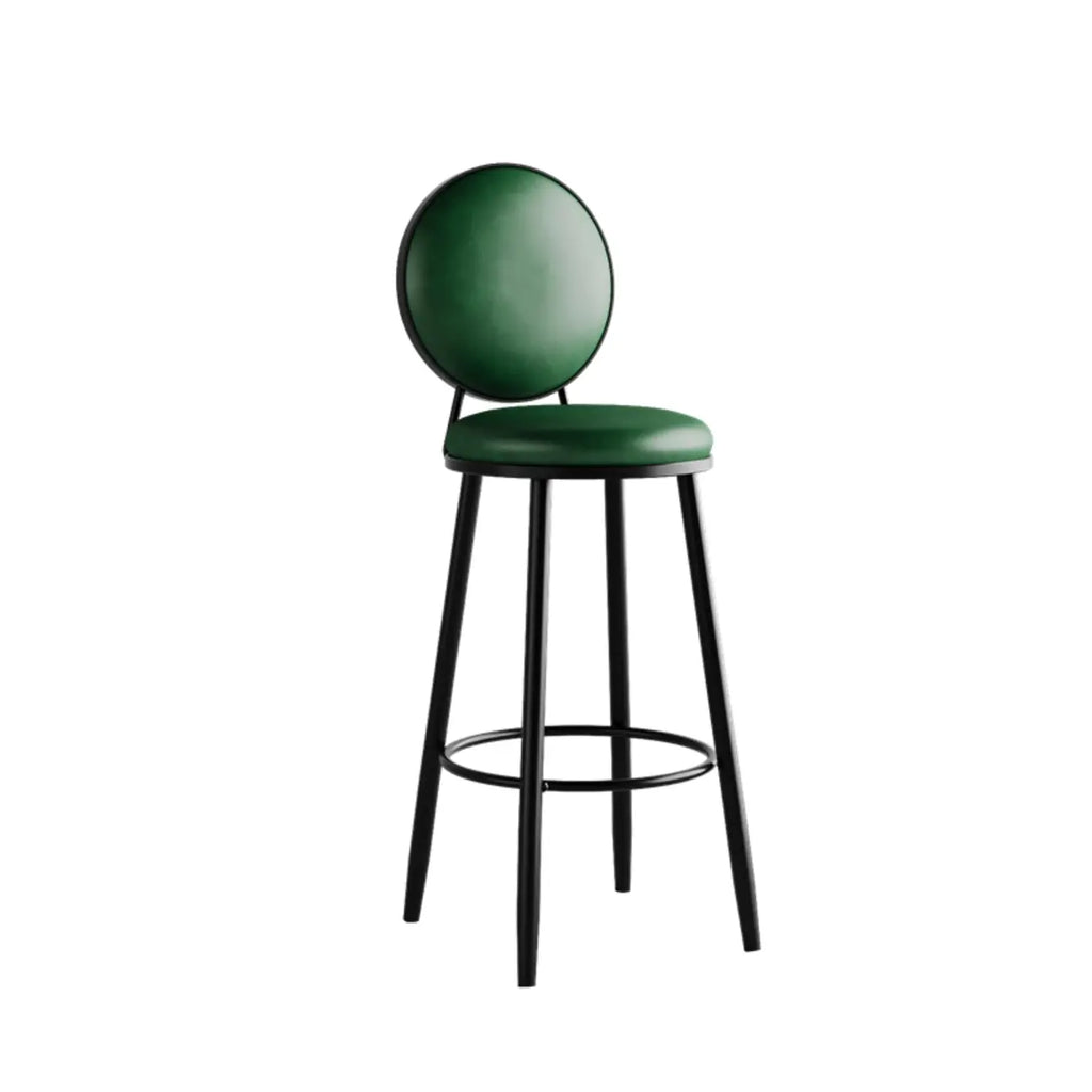 Tabourets de bar ronds modernes en similicuir et structure métallique pour bar à domicile