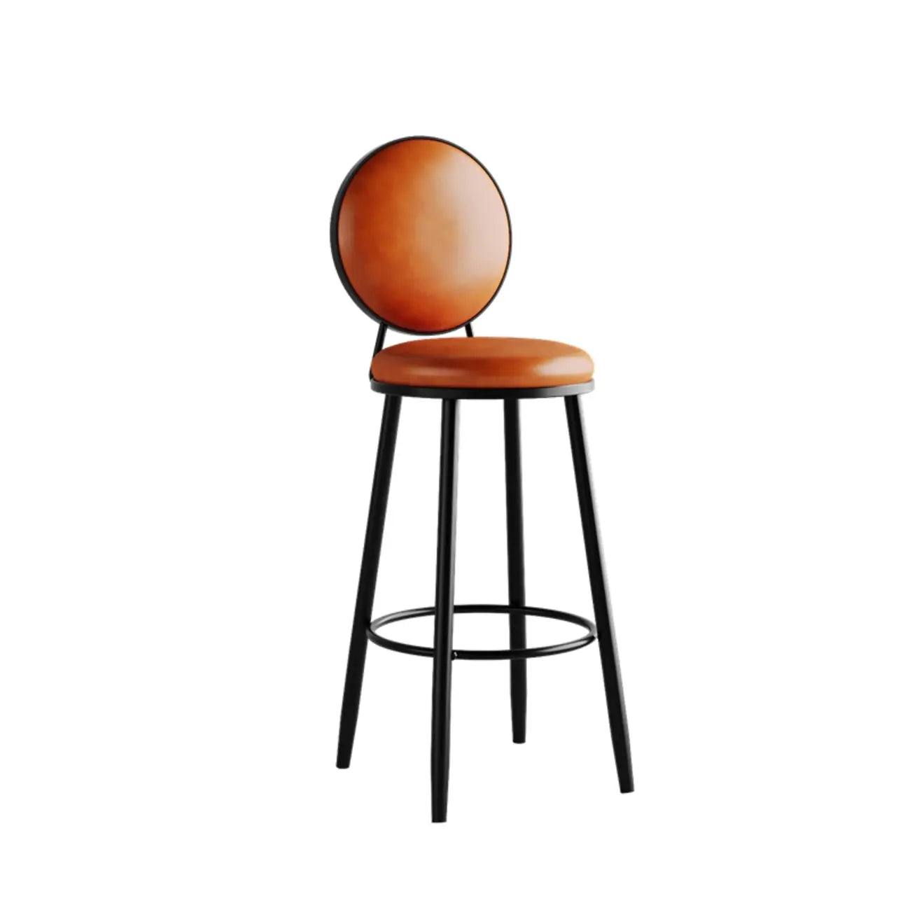 Tabourets de bar ronds modernes en similicuir et structure métallique pour bar à domicile