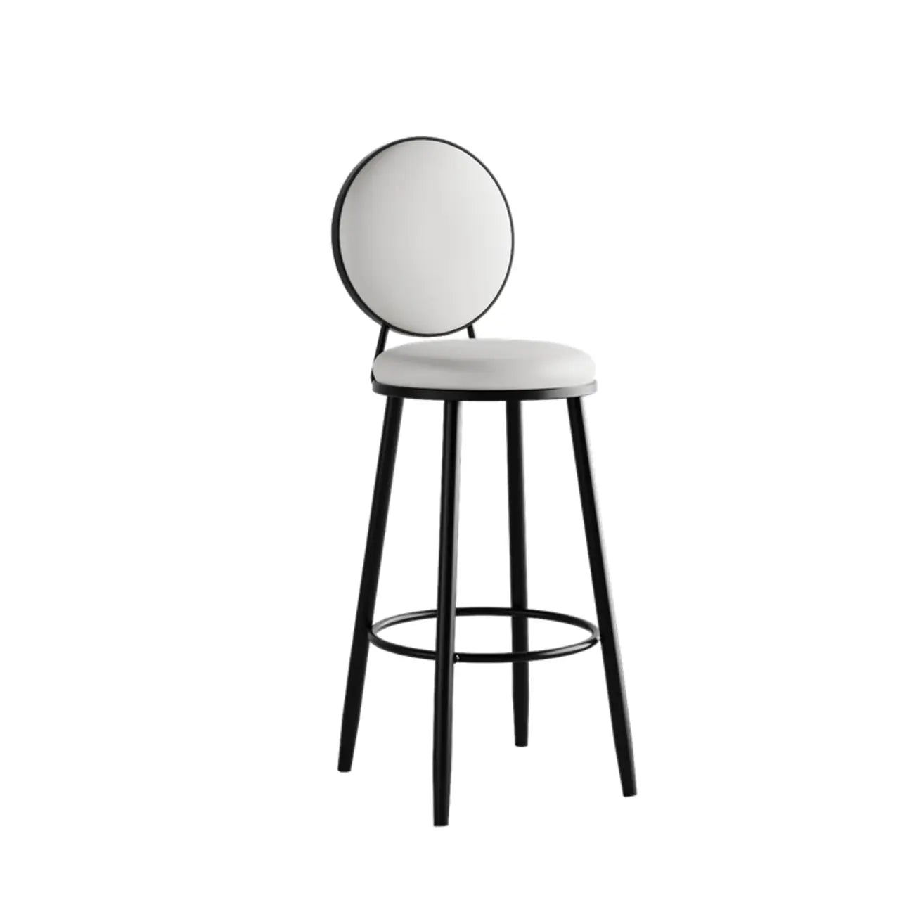 Tabourets de bar ronds modernes en similicuir et structure métallique pour bar à domicile