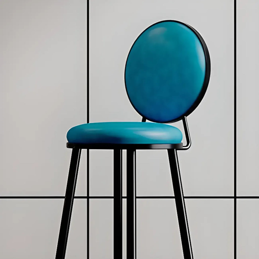Tabourets de bar ronds modernes en similicuir et structure métallique pour bar à domicile