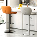 Tabourets de bar modernes réglables en cuir avec repose-pieds pour cuisine