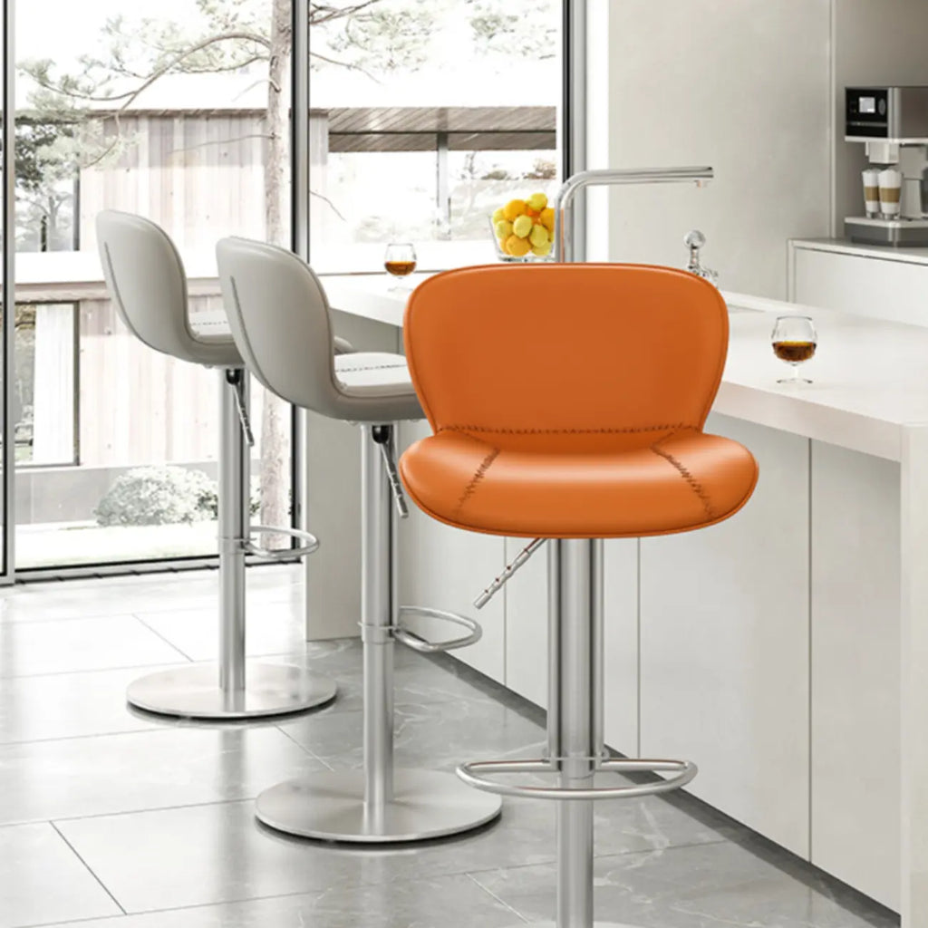Tabourets de bar modernes réglables en cuir avec repose-pieds pour cuisine