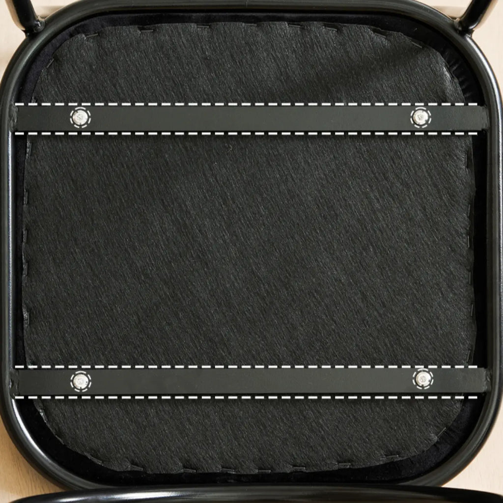 Tabourets de bar minimalistes en cuir avec structure en métal et dossier ajouré