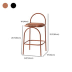Tabourets de bar minimalistes en cuir avec structure en métal et dossier ajouré