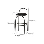 Tabourets de bar minimalistes en cuir avec structure en métal et dossier ajouré