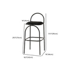 Tabourets de bar minimalistes en cuir avec structure en métal et dossier ajouré