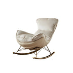 Fauteuil à bascule moderne marron rembourré avec repose-pieds pour intérieur