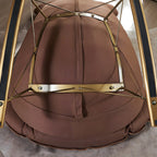 Fauteuil à bascule moderne marron rembourré avec repose-pieds pour intérieur
