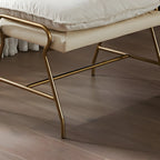 Fauteuil à bascule moderne marron rembourré avec repose-pieds pour intérieur