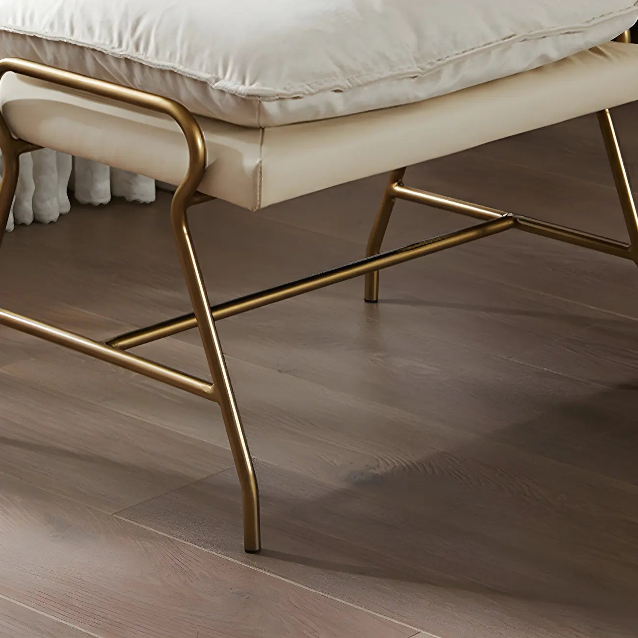 Fauteuil à bascule moderne marron rembourré avec repose-pieds pour intérieur