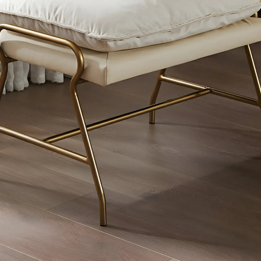 Fauteuil à bascule moderne marron rembourré avec repose-pieds pour intérieur