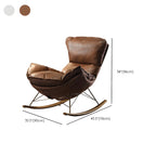 Fauteuil à bascule moderne marron rembourré avec repose-pieds pour intérieur