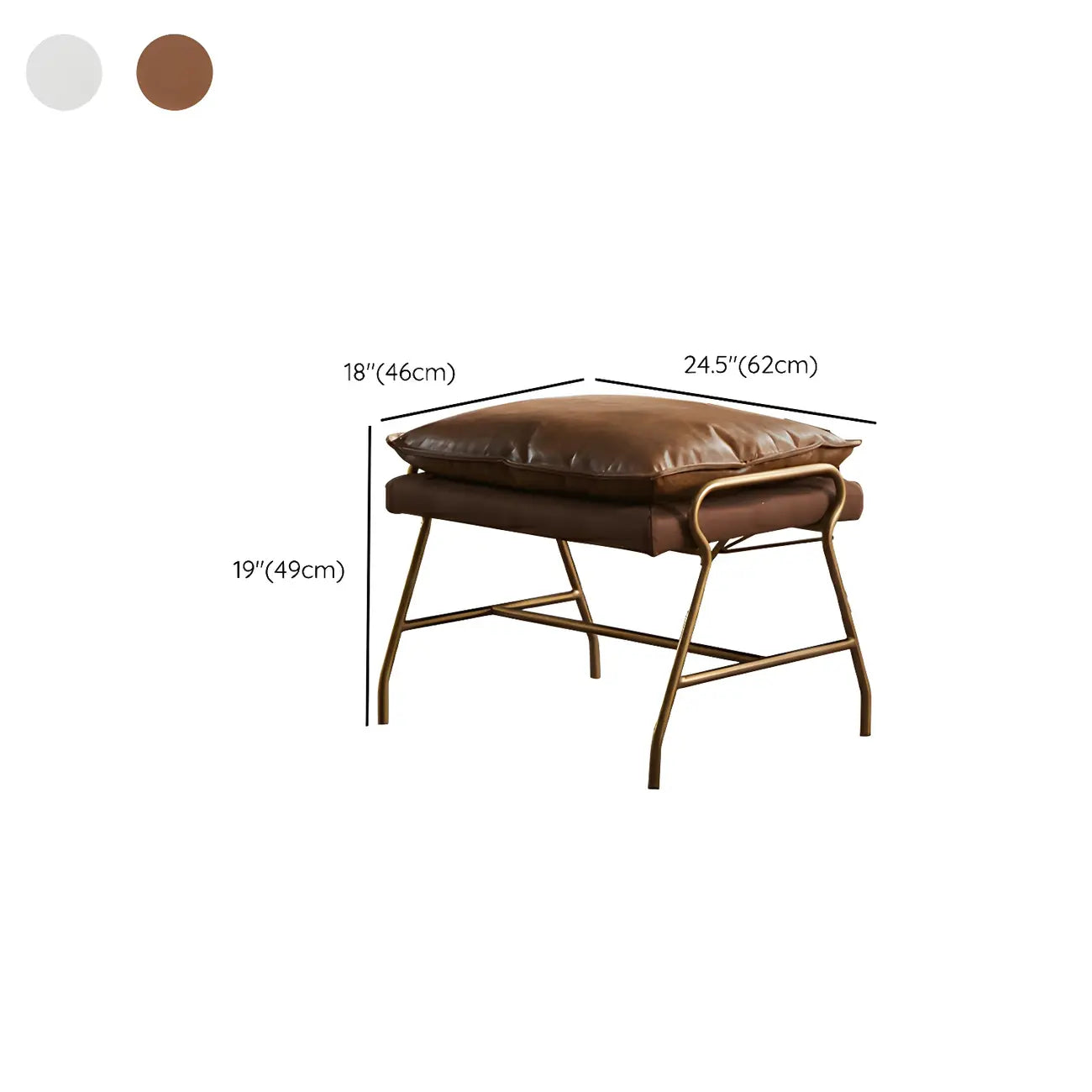 Fauteuil à bascule moderne marron rembourré avec repose-pieds pour intérieur