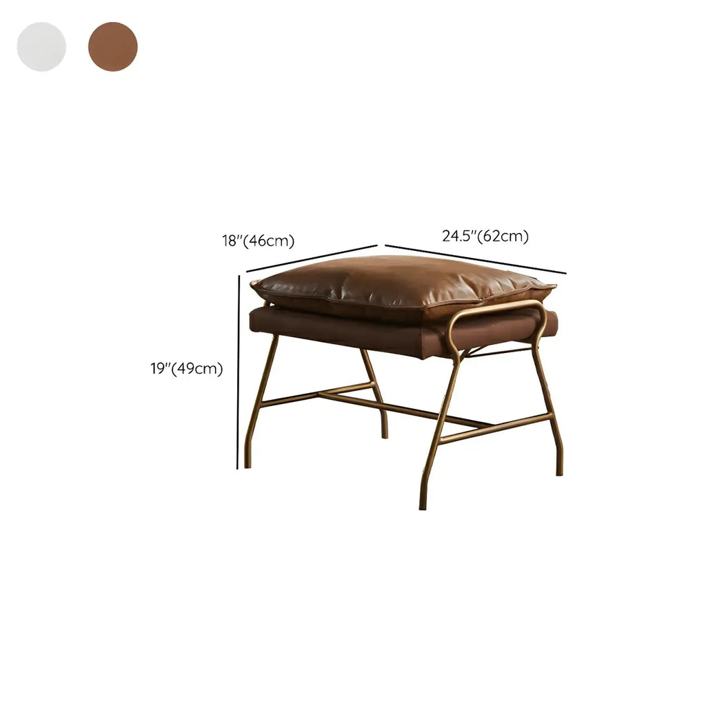 Fauteuil à bascule moderne marron rembourré avec repose-pieds pour intérieur