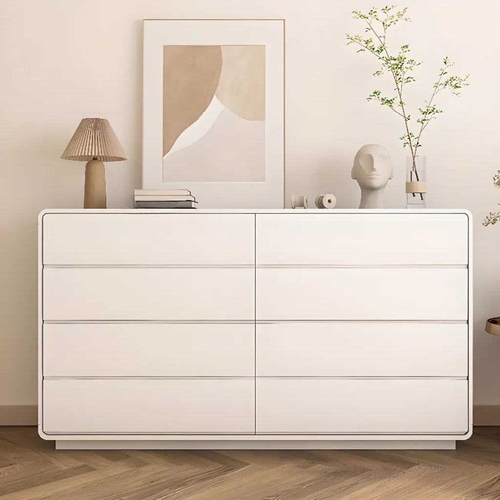 Commode double élégante en pin avec grand espace de rangement pour chambre à coucher