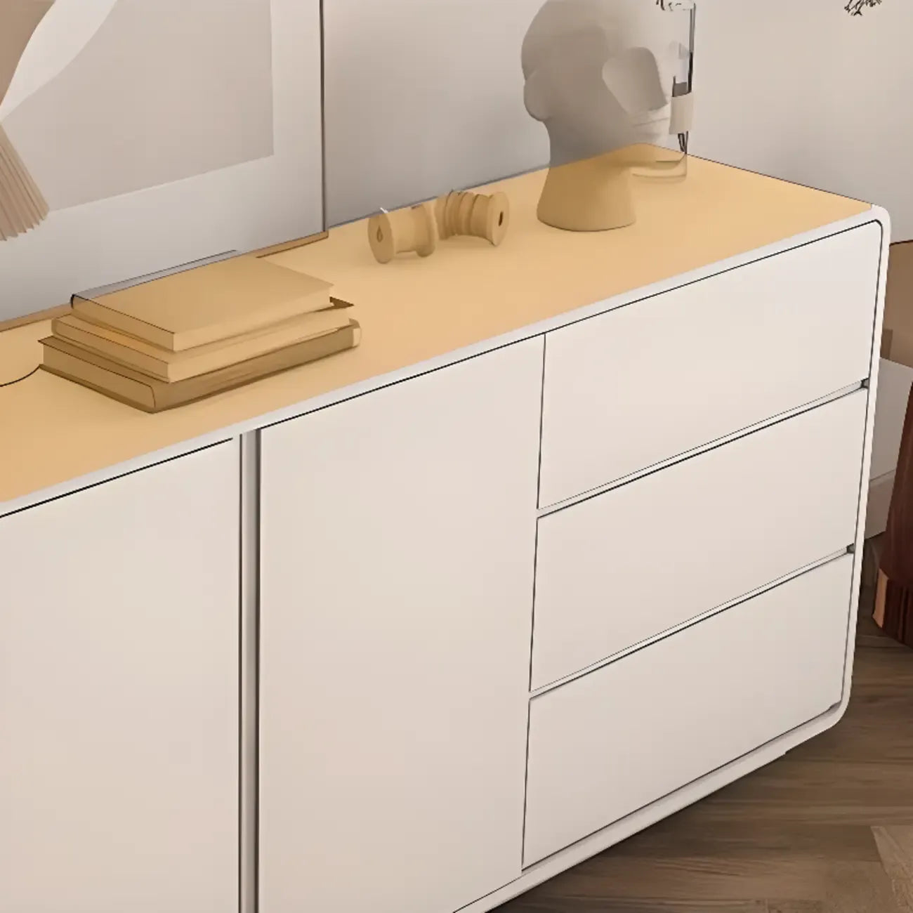 Commode double élégante en pin avec grand espace de rangement pour chambre à coucher