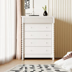 Élégante commode double en bois à 5 tiroirs pour chambre à coucher