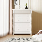 Élégante commode double en bois à 5 tiroirs pour chambre à coucher