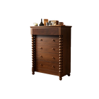 Élégante commode double en bois à 5 tiroirs pour chambre à coucher