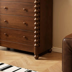 Élégante commode double en bois à 5 tiroirs pour chambre à coucher