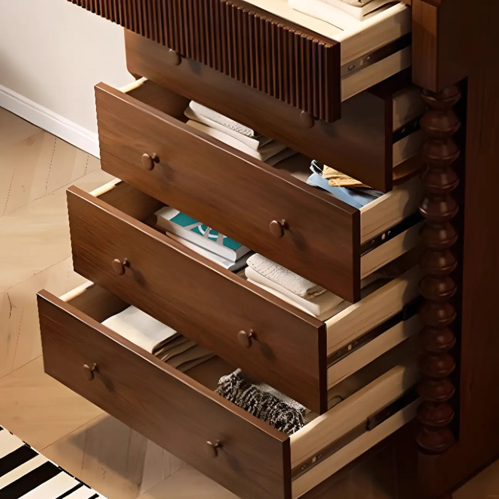 Élégante commode double en bois à 5 tiroirs pour chambre à coucher