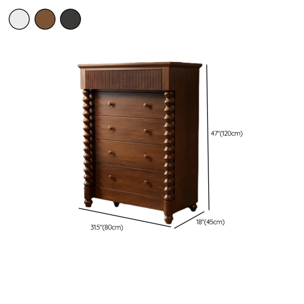 Élégante commode double en bois à 5 tiroirs pour chambre à coucher