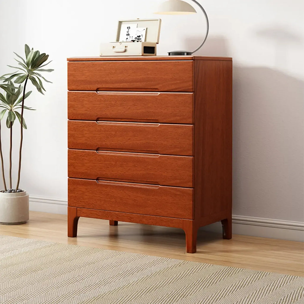 Commode contemporaine en bois laqué à 5 tiroirs