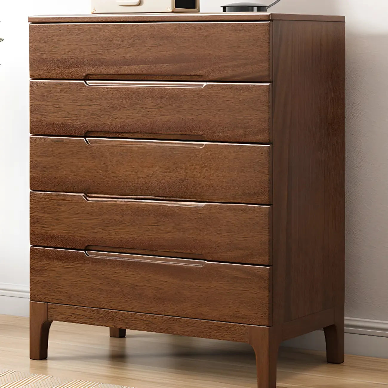 Commode contemporaine en bois laqué à 5 tiroirs