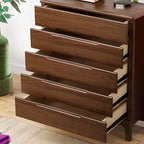 Commode contemporaine en bois laqué à 5 tiroirs