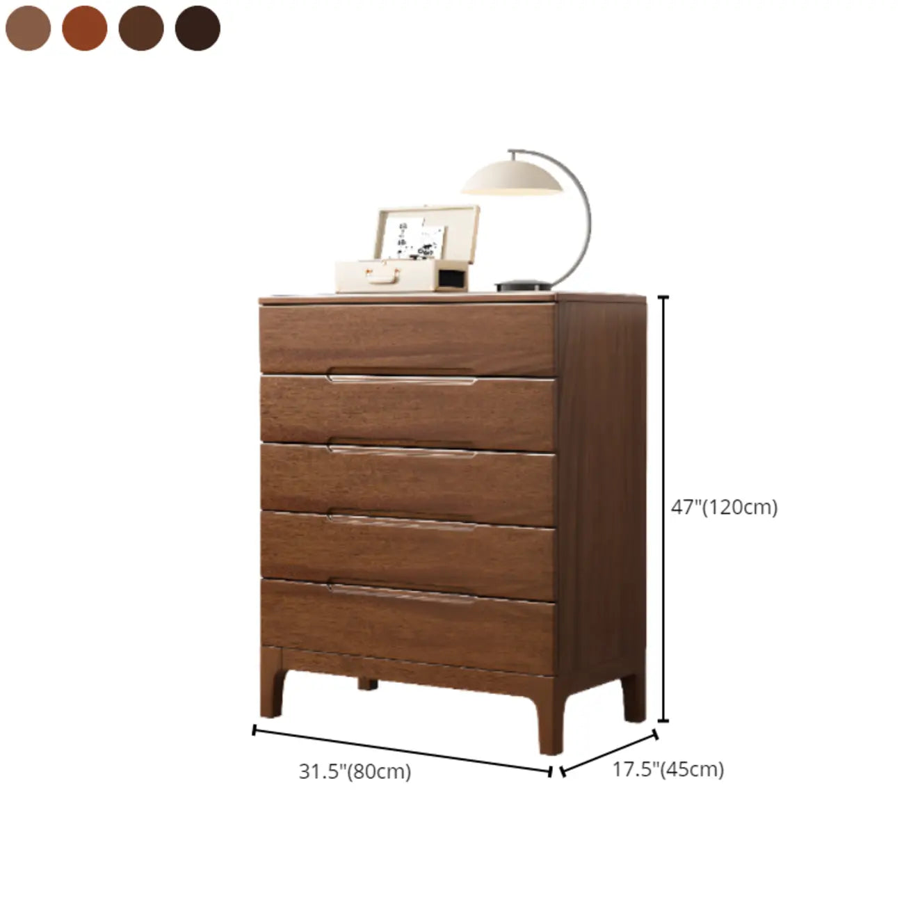 Commode contemporaine en bois laqué à 5 tiroirs